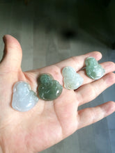 Load image into Gallery viewer, 100% Natural white green happy buddha jadeite Jade pendant necklace AD57
