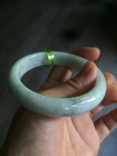Load image into Gallery viewer, 54.6mm certified type A 100% Natural green/white Jadeite Jade bangle L129-4939
