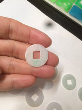 Load image into Gallery viewer, 18-19.6mm Type A 100% Natural sunny green/ light purple/white Jadeite Jade ancient Chinese coin pendant group AT75
