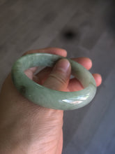 Load image into Gallery viewer, 54.5mm Certified Type A 100% Natural watery light green jadeite jade bangle D61
