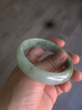 Load image into Gallery viewer, 54.5mm Certified Type A 100% Natural watery light green jadeite jade bangle D61
