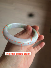Load image into Gallery viewer, 58mm Certified Type A 100% Natural sunny green/purple Jadeite Jade bangle N84-0624
