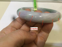 Load image into Gallery viewer, 57.4mm certified Type A 100% Natural green/purple Jadeite Jade bangle AE6-6198
