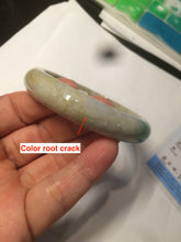 Load image into Gallery viewer, 54.6mm certified 100% natural Type A sunny green/brown/gary jadeite jade bangle AR79-2789
