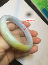 Load image into Gallery viewer, 54mm 100% natural Type A yellow/white jadeite jade bangle Z107
