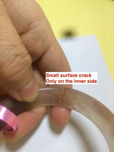 Load image into Gallery viewer, 54.7mm 100% natural icy purple/brown/red Quartzite (jinsi jade, 金丝玉) Golden Silk Jade bangle N77
