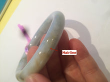 Load image into Gallery viewer, 58mm 100% natural light green/brown round cut jadeite jade bangle L64

