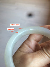 Load image into Gallery viewer, 58.5mm Certified Type A 100% Natural super icy gray/white nephrite Jade bangle HE39-2070
