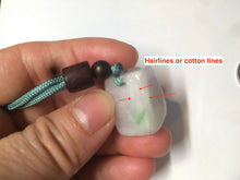 Load image into Gallery viewer, 100% Natural sunny green/purple scale weight jadeite Jade pendant necklace AF40
