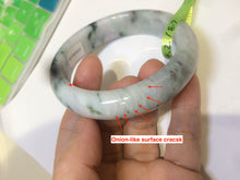 Load image into Gallery viewer, 58.5mm certified Type A 100% Natural green/purple Jadeite Jade bangle AH46-6207
