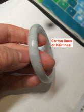 Load image into Gallery viewer, 53mm Certified type A 100% Natural light green/white oval jadeite jade bangle AM57-4212
