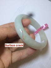 Load image into Gallery viewer, 57.2mm certified Type A 100% Natural light green/white Jadeite Jade bangle  AB21-6215
