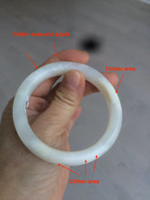 Load image into Gallery viewer, 54.4mm certified 100% Natural white/beige nephrite Jade bangle HE48-7870
