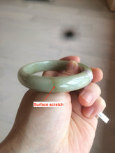 Load image into Gallery viewer, 55.4mm Certified type A 100% Natural green/yellow oval shape jadeite jade bangle AJ38-7408
