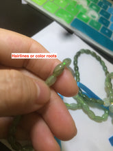 Load image into Gallery viewer, 100% natural green/white Icy watery type A jadeite jade olive+ancient Chinese coin/four-leaf clover bead bracelet  AS32
