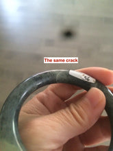 Load image into Gallery viewer, Sale! 100% Natural Certified 56 mm black/white (籽料青花) seed material round cut nephrite Jade bangle HHE105-5500
