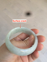 Load image into Gallery viewer, 51.5mm certified type A 100% Natural light green white oval Jadeite Jade bangle AQ6-9925
