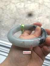 Load image into Gallery viewer, 58.5mm certificated Type A 100% Natural green/white Jadeite Jade bangle L86-1287

