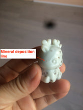 Load image into Gallery viewer, 100% Natural white beige with black/brown flying dandelions Osmanthus fragrant nephrite Jade dear desk decor/worry stone HF35-5
