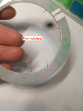 Load image into Gallery viewer, 57.5mm certified Type A 100% Natural sunny green/purple thin flat style Jadeite jade bangle AR19-4577
