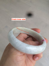 Load image into Gallery viewer, 56.8mm Type A 100% Natural light green/white Jadeite Jade bangle AQ46

