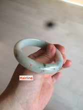 Load image into Gallery viewer, 54.7mm certified 100% natural type A light green/white/brown jadeite jade bangle X116-7753
