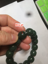 Load image into Gallery viewer, 卖了 14x13mm 100% Natural dark green/yellow/black vintage style nephrite Jade bead bracelet HF26
