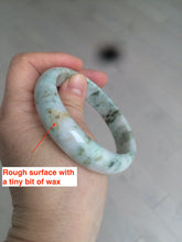 Load image into Gallery viewer, 58mm Certified type A 100% Natural green/white (windflowers, 小碎花) Jadeite Jade bangle AM70-9154
