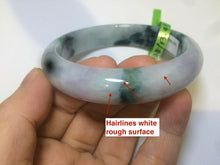 Load image into Gallery viewer, 58.8mm Certified Type A 100% Natural light green/purple jadeite jade bangle Q98-1403
