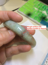 Load image into Gallery viewer, Sale! 53.9mm Type A 100% Natural light green/brown/red Jadeite Jade bangle Q91-8624
