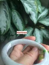 Load image into Gallery viewer, 57.8mm certified type A 100% Natural light green/purple Jadeite Jade bangle Q20-5749
