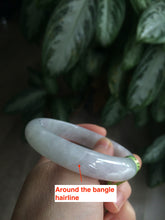 Load image into Gallery viewer, 57.1mm certified 100% natural icy green/white jadeite jade bangle AH30-5700
