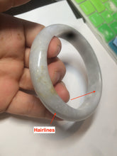 Load image into Gallery viewer, 58.3mm certified Type A 100% Natural green/white/super light purple Jadeite bangle AF70-9555
