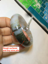 Load image into Gallery viewer, 58mm Certified Type A 100% Natural dark green purple brown Jadeite Jade bangle L135-4073
