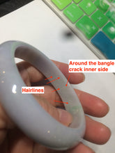 Load image into Gallery viewer, 53.2mm 100% natural type A certified light green/purple jadeite jade bangle AQ4-0733
