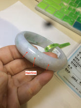 Load image into Gallery viewer, 53mm type A 100% natural certified green jadeite jade bangle U77-0727((Clearance item with big defects)
