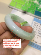 Load image into Gallery viewer, 52.5mm Certified Type A 100% Natural sunny green/white Jadeite Jade bangle R84-1548
