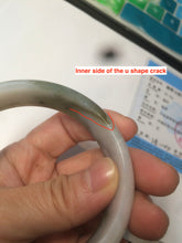 Load image into Gallery viewer, 57.6mm certified type A 100% Natural brown/balck/white jadeite jade bangle C72-4152
