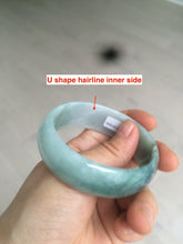 Load image into Gallery viewer, 53mm Certified type A 100% Natural light green/yellow/black broad style oval jadeite jade bangle X96-1036
