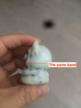 Load image into Gallery viewer, 100% Natural white beige with black/brown flying dandelions Osmanthus fragrant nephrite Jade fortune piggy desk decor/worry stone HF35-3
