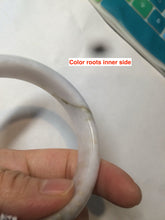 Load image into Gallery viewer, 57.7mm type A 100% Natural light purple white Jadeite Jade bangle AD69
