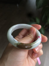 Load image into Gallery viewer, 52.6mm certified Type A 100% Natural white/brown Jadeite Jade bangle AB53-0005
