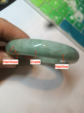 Load image into Gallery viewer, 57.4mm certified Type A 100% Natural green/gray Jadeite Jade bangle X122-7140
