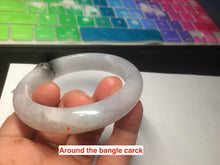 Load image into Gallery viewer, 53.4mm 100% natural certified light green/white/light purple jadeite jade bangle A72-0984
