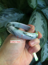 Load image into Gallery viewer, 56.8mm certificated Type A 100% Natural white/green/purple Jadeite Jade bangle E47-6211
