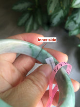Load image into Gallery viewer, 57mm certified Type A 100% Natural watery sunny green/white Jadeite Jade bangle Q37-0107
