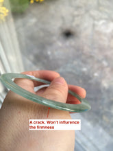Load image into Gallery viewer, 55.5mm certified Type A 100% Natural icy green super thin Jadeite bangle R56-8420
