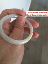 Load image into Gallery viewer, Sale! type A 100% 47-49mm Natural green/white round cut Jadeite jade bangle AG3 for kids or small hands group 7
