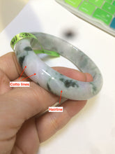 Load image into Gallery viewer, 58.5mm certified Type A 100% Natural green/purple Jadeite Jade bangle AH46-6207
