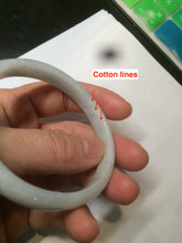 Load image into Gallery viewer, 53mm Certified type A 100% Natural light green/white oval jadeite jade bangle AM57-4212
